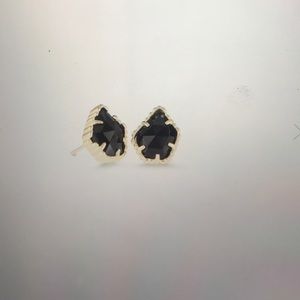 Kendra Scott Tessa Gold Stud Earrings in Black